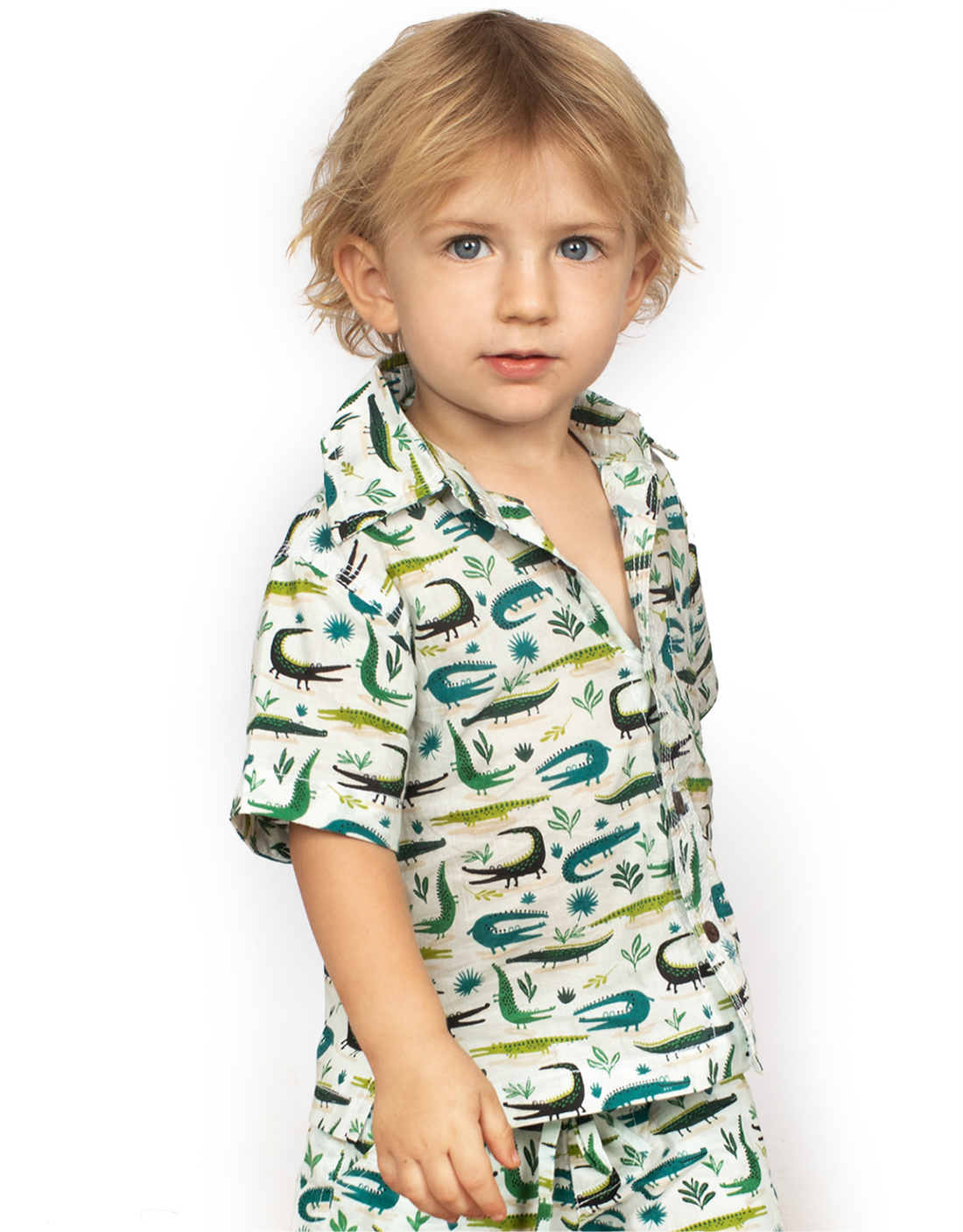 OM Designs KID’S SHIRT – CROCODILES