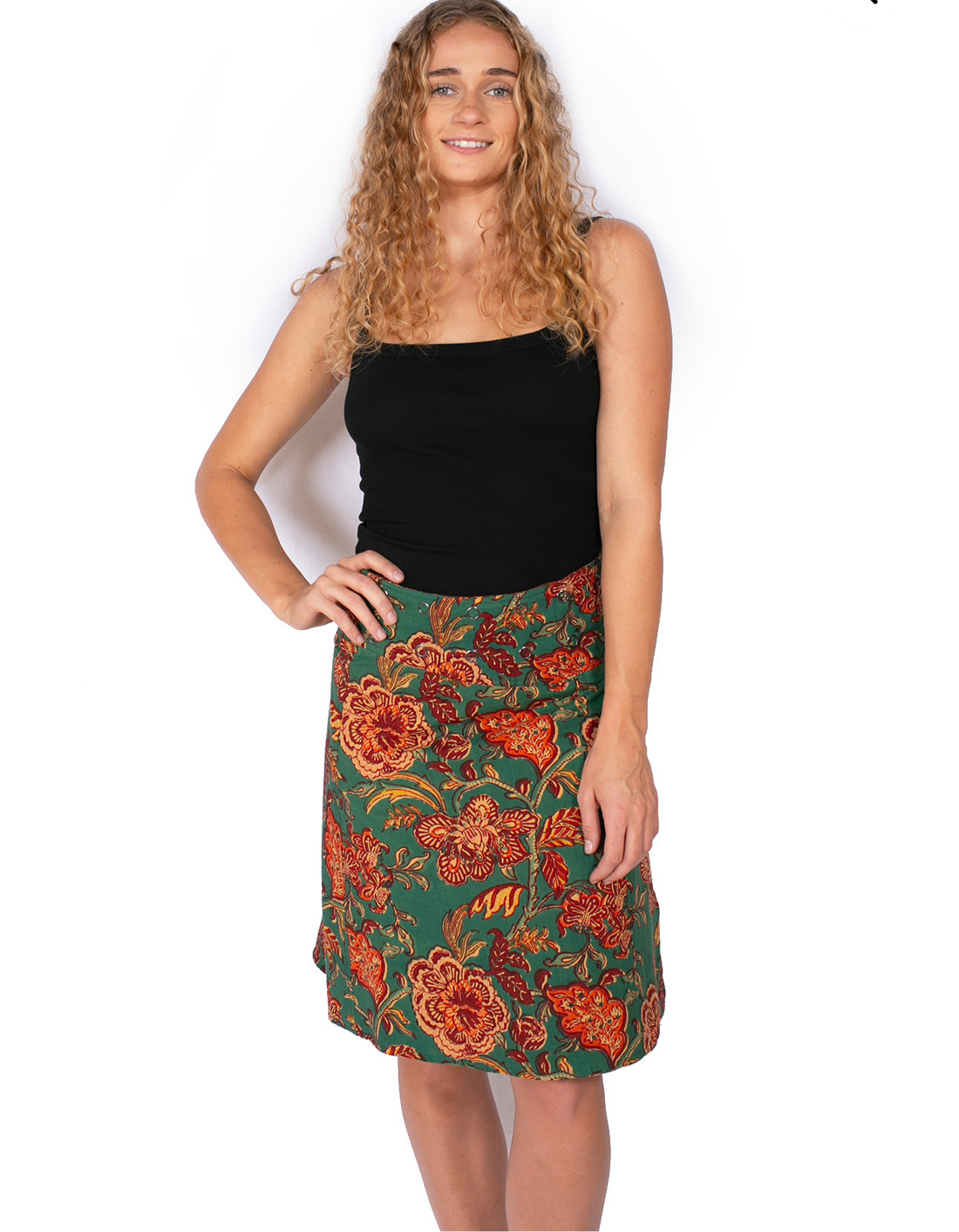 OM Designs CHAMELEON REVERSIBLE SKIRT -
BURGUNDY DREAMS / FOREST DREAMS
