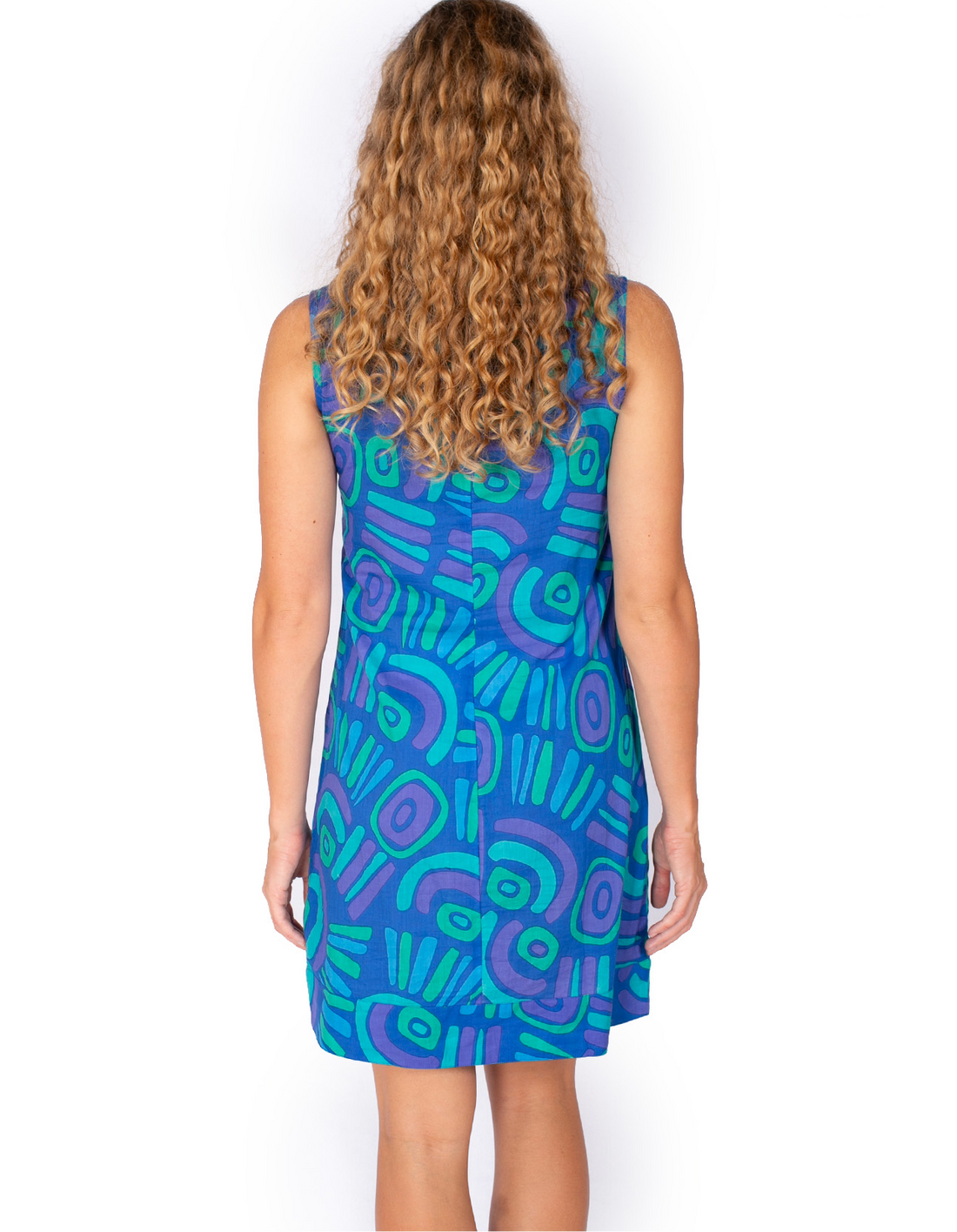 OM Designs HAI DRESS - ABSTRACT BLUE