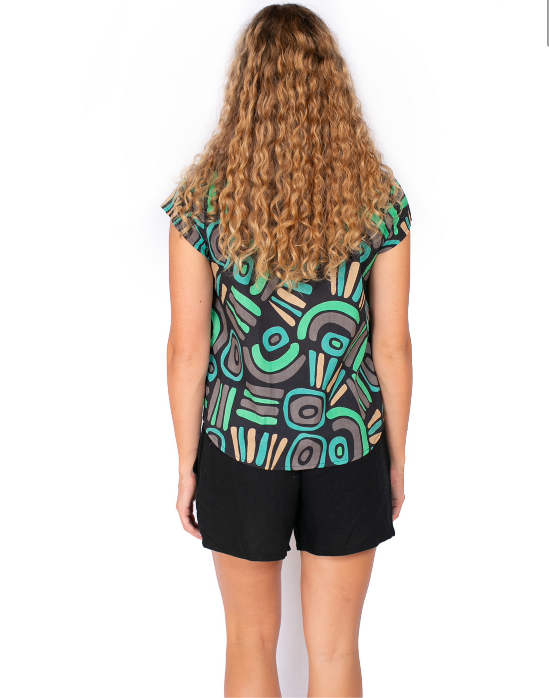 OM Designs CHLOE TOP - ABSTRACT BLACK