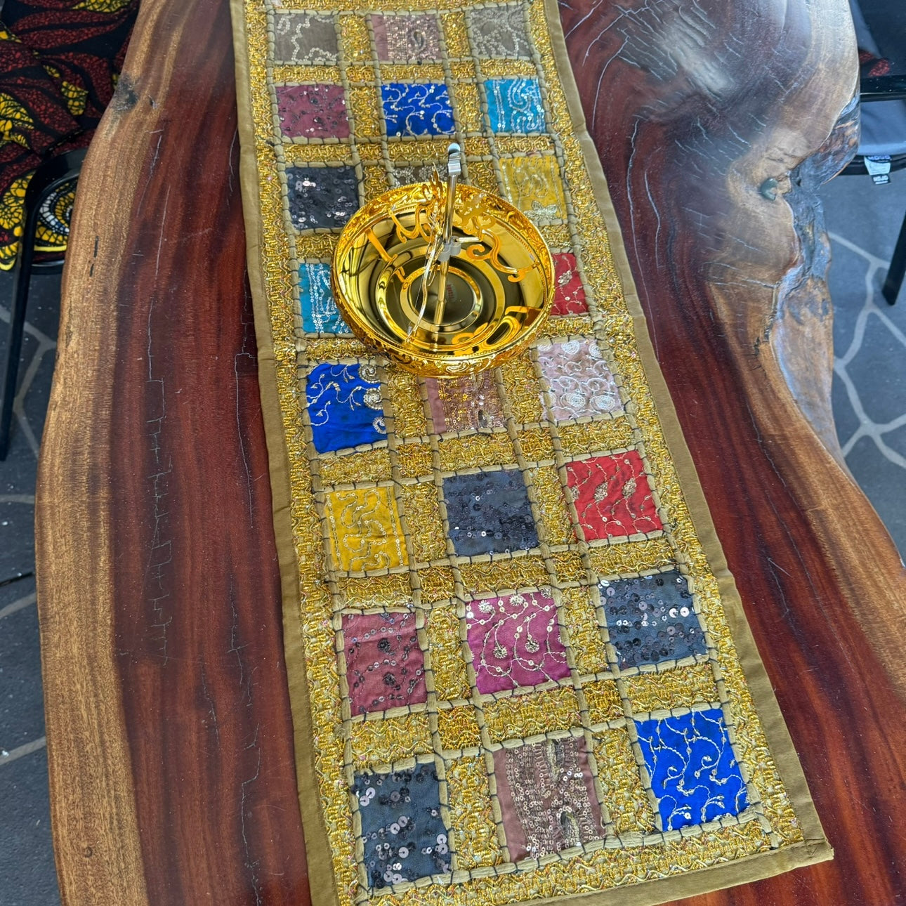 Indian patch table runner
