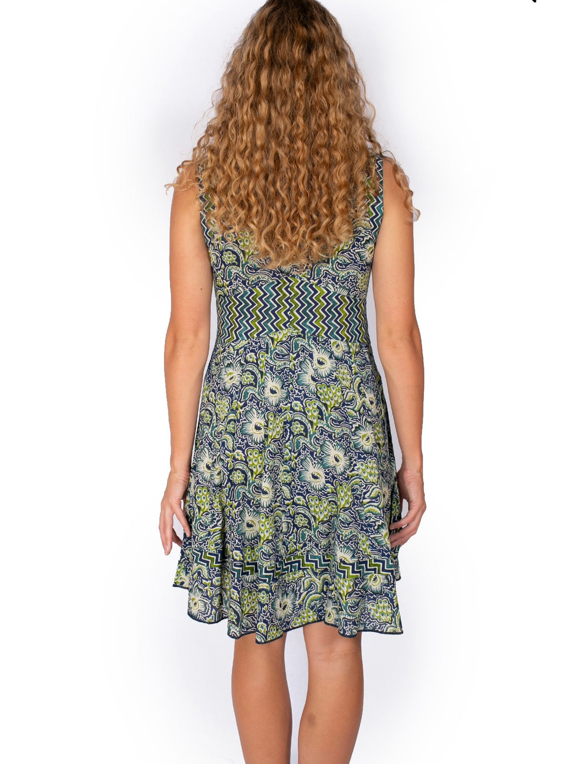 Om Designs LIL DRESS – LEAFY BLUE