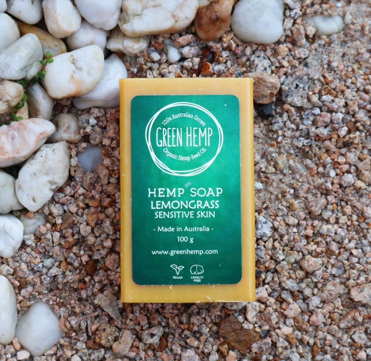 Green Hemp soap with lemongrass - Birds of Paradise fashions and unique gifts