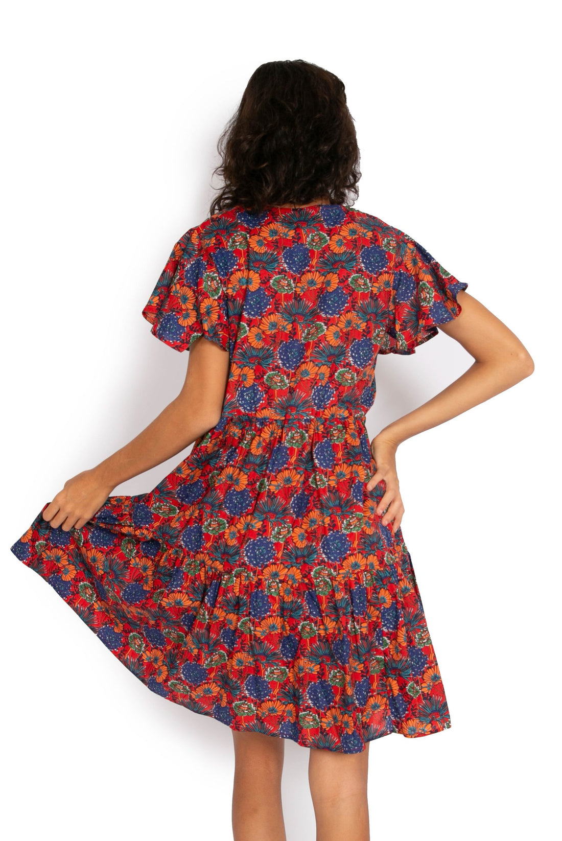 OM Designs - AVA DRESS - RED SECRET GARDEN - Birds of Paradise fashions and unique gifts