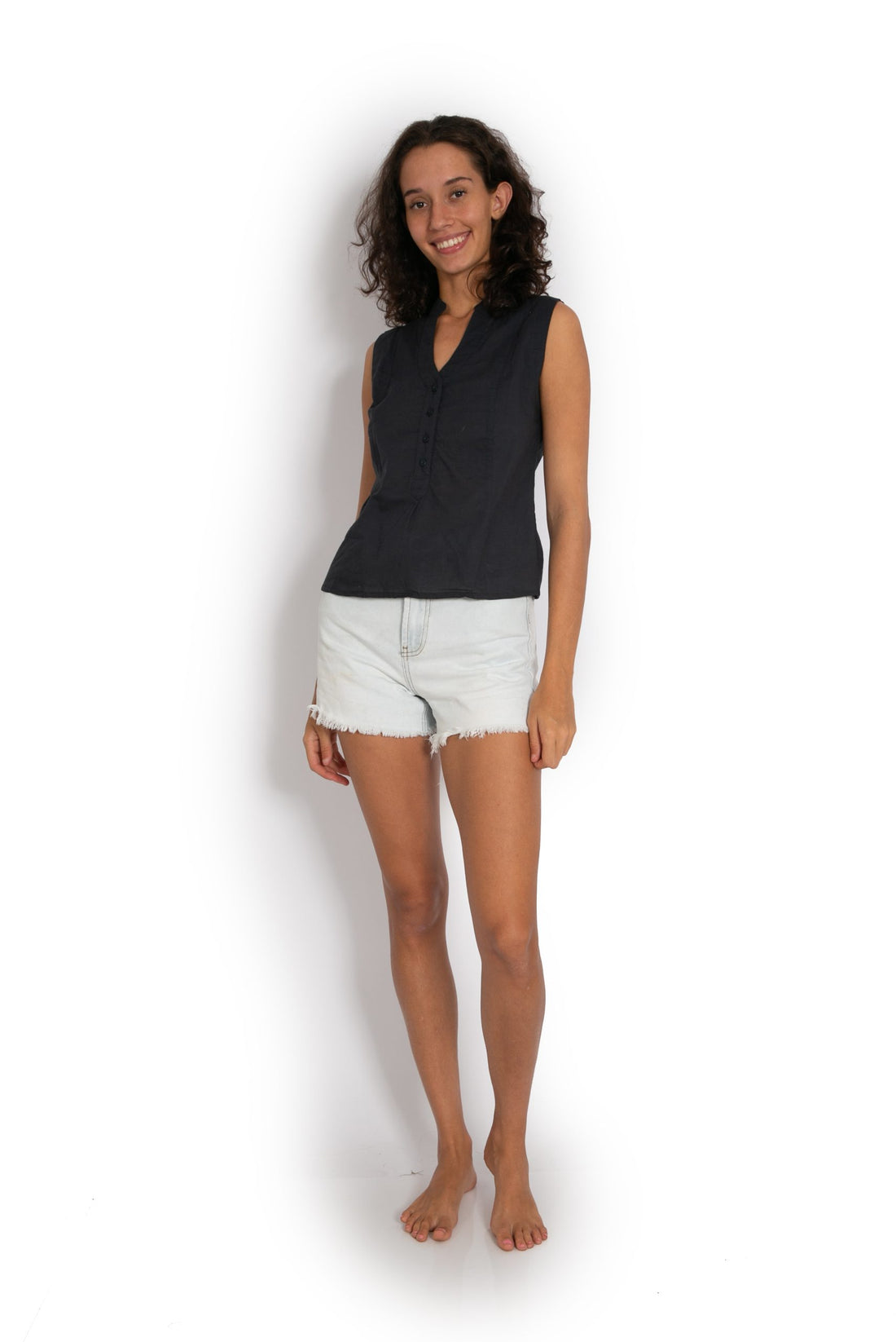 OM Deigns - ZOE TOP - DARK GREY - full view