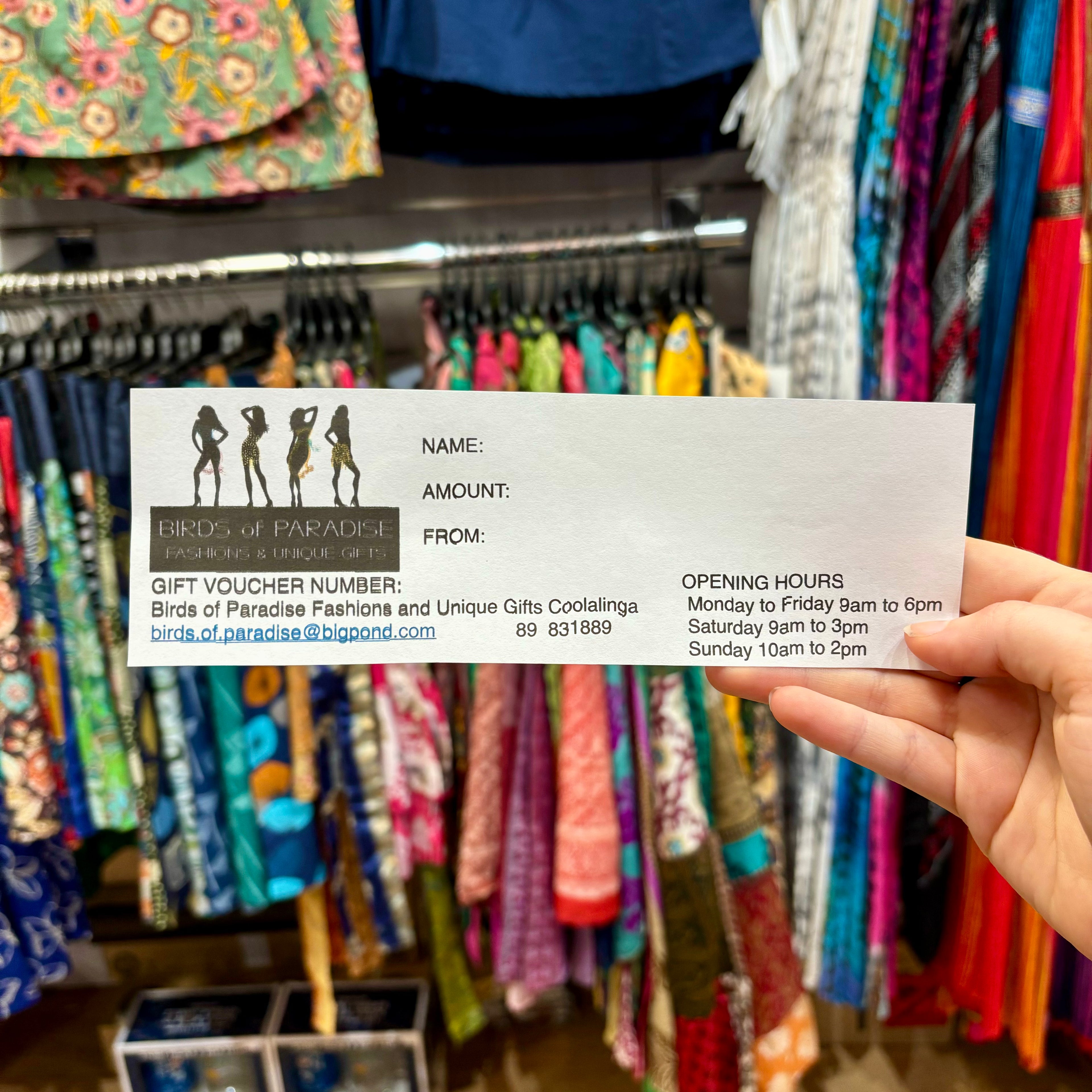 Birds of Paradise Fashions Gift Cards