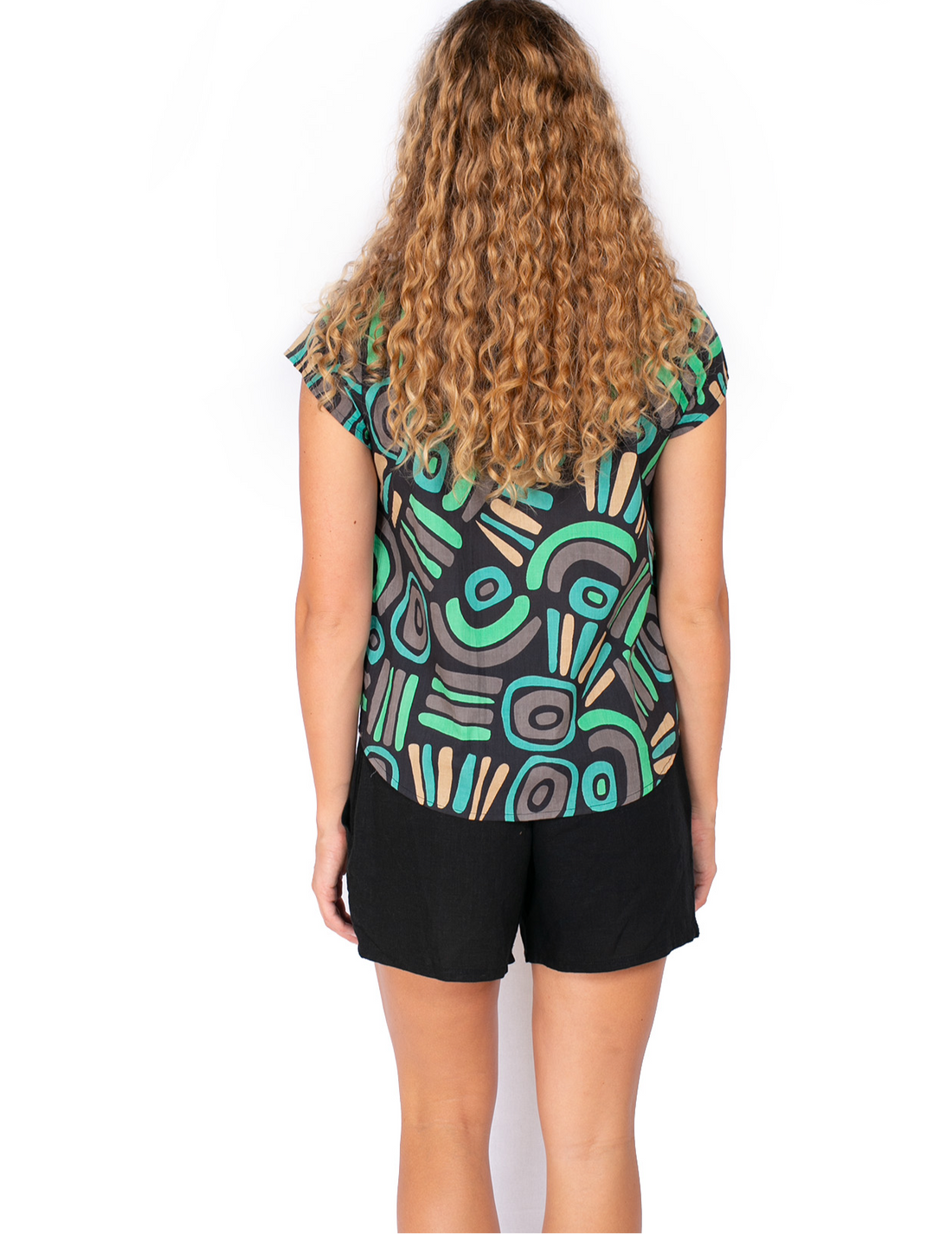 OM Designs CHLOE TOP - ABSTRACT BLACK