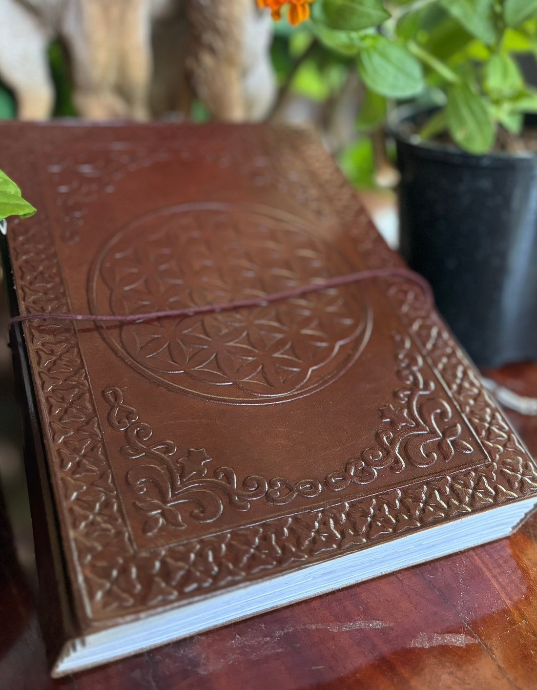 Large Leather Journal – Flower of Life