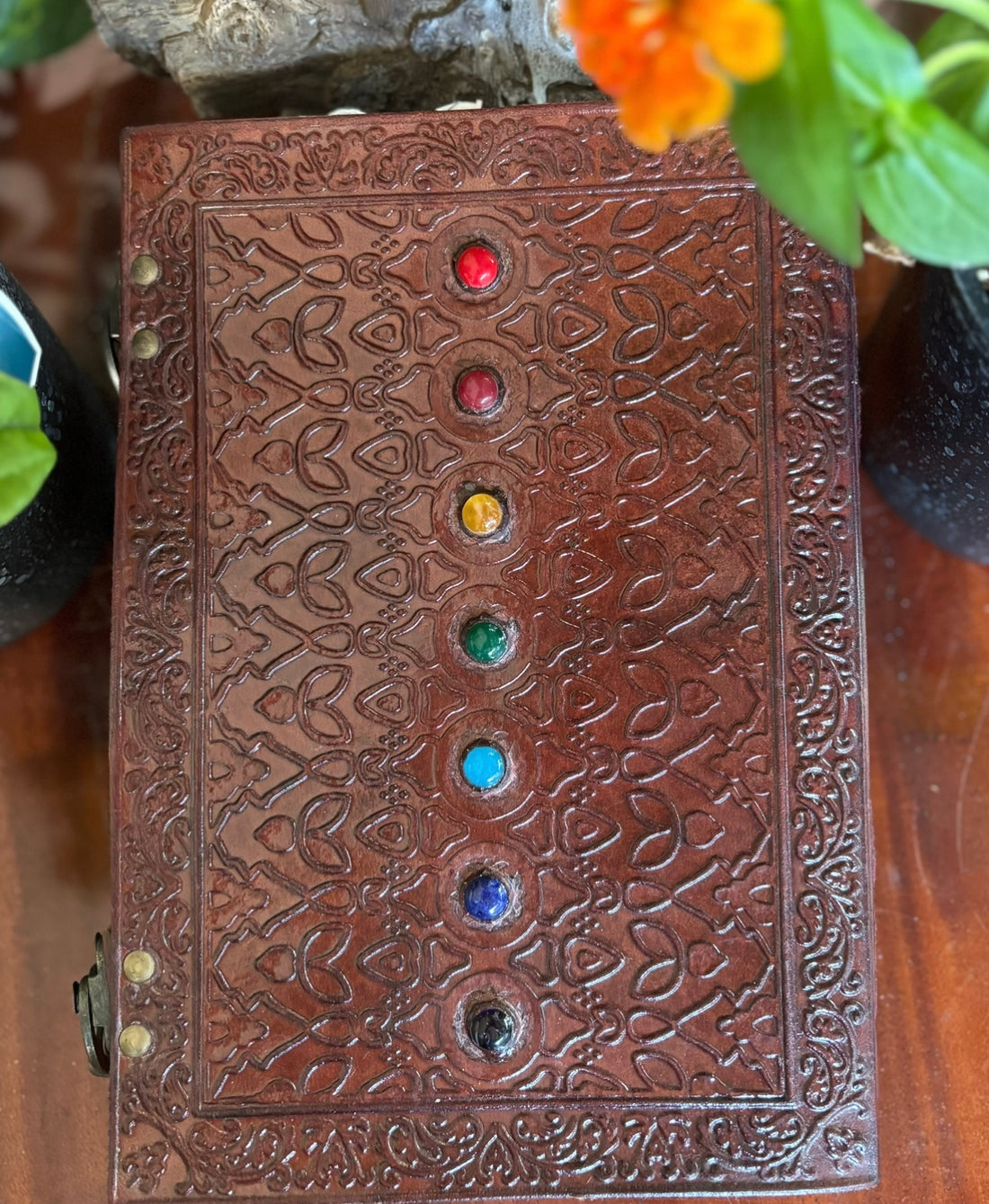 Large Leather Journal – 7 Chakra Stone