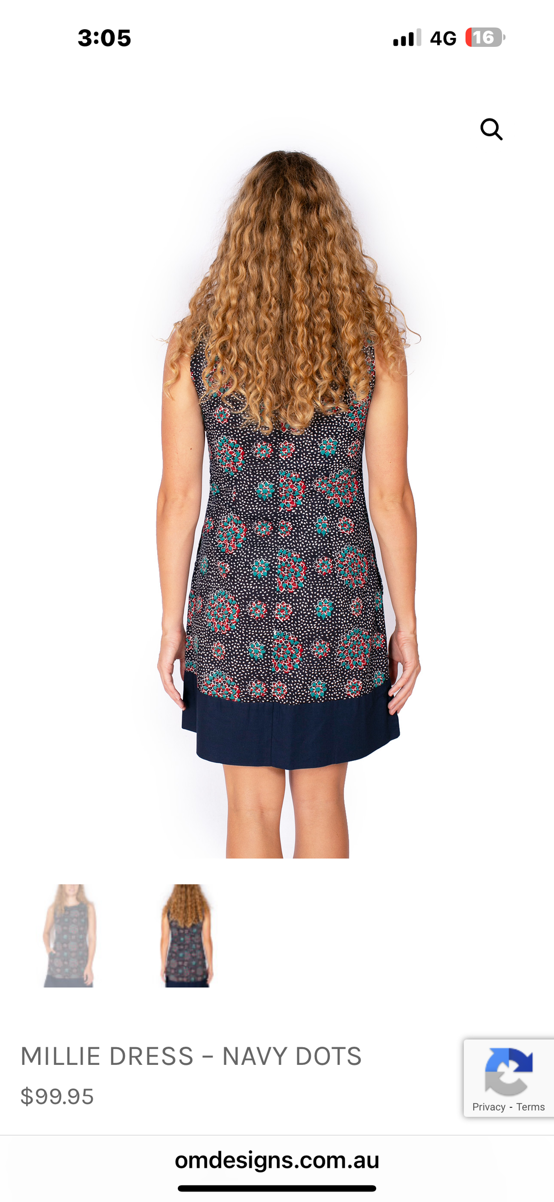 OM Designs MILLIE DRESS - NAVY DOTS
